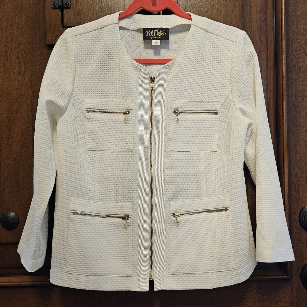Bob Mackie Jacket- White- Size Small